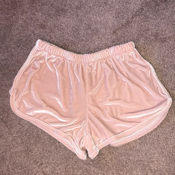 Brandy Melville Pants - Brandy Melville John Galt Light pink velvet shorts